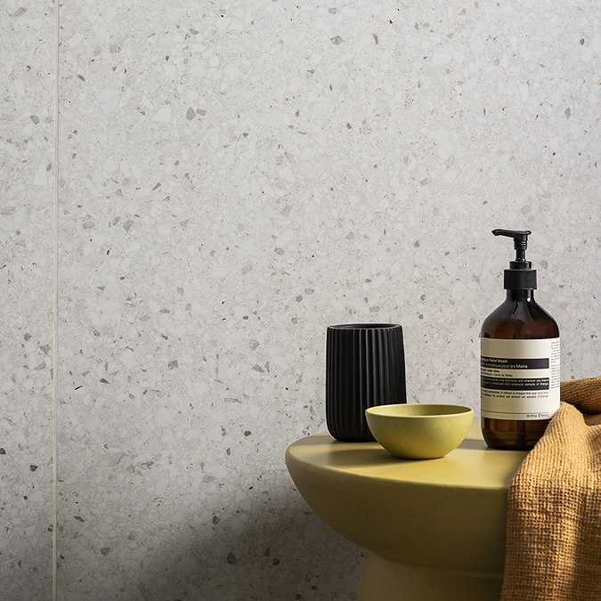 Altino White Terrazzo Effect Wall & Floor Tiles - 800 x 800mm