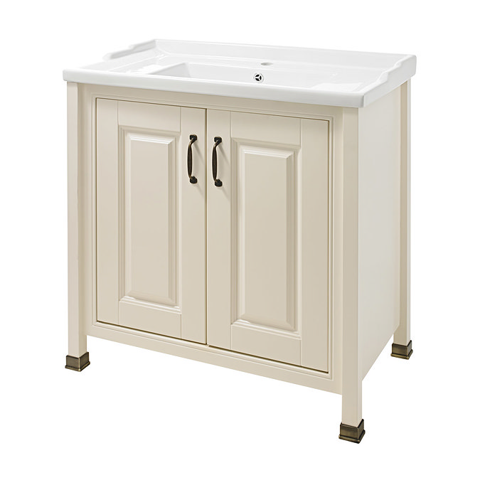 Alverton Traditional Vanity Unit with Basin - Ivory 800mm Large Image