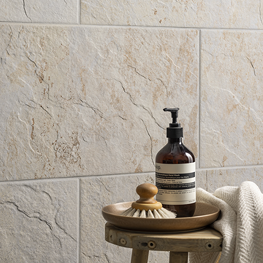 Alvito White Stone Effect Rectified Wall and Floor Tiles - 316 x 608mm