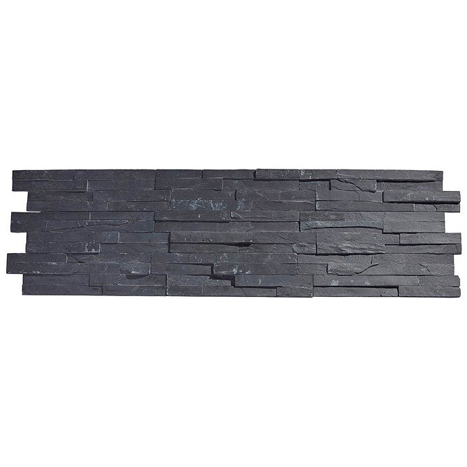 Amaro Black Stone Cladding Panels - 400 x 100mm Large Image