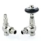 Amberley Thermostatic Angled Radiator Valves - Nickel Large Image