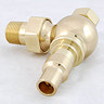Amberley Thermostatic Angled Radiator Valves - Polished Brass  Profile Large Image