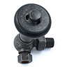 Amberley Thermostatic Corner Radiator Valves - Pewter  Standard Large Image