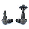 Amberley Thermostatic Corner Radiator Valves - Pewter Large Image