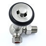 Amberley Thermostatic Corner Radiator Valves - Satin Nickel  Standard Large Image