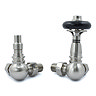 Amberley Thermostatic Corner Radiator Valves - Satin Nickel Large Image