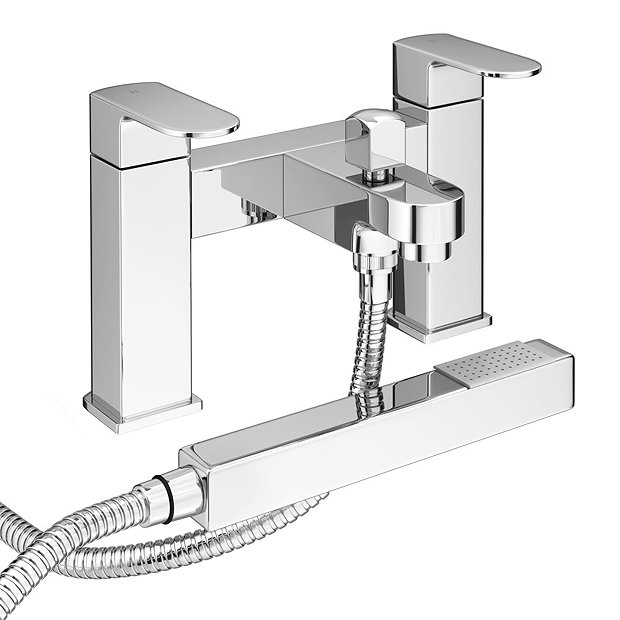 Amos Modern Bath Shower Mixer with Shower Kit at Victorian Plumbing