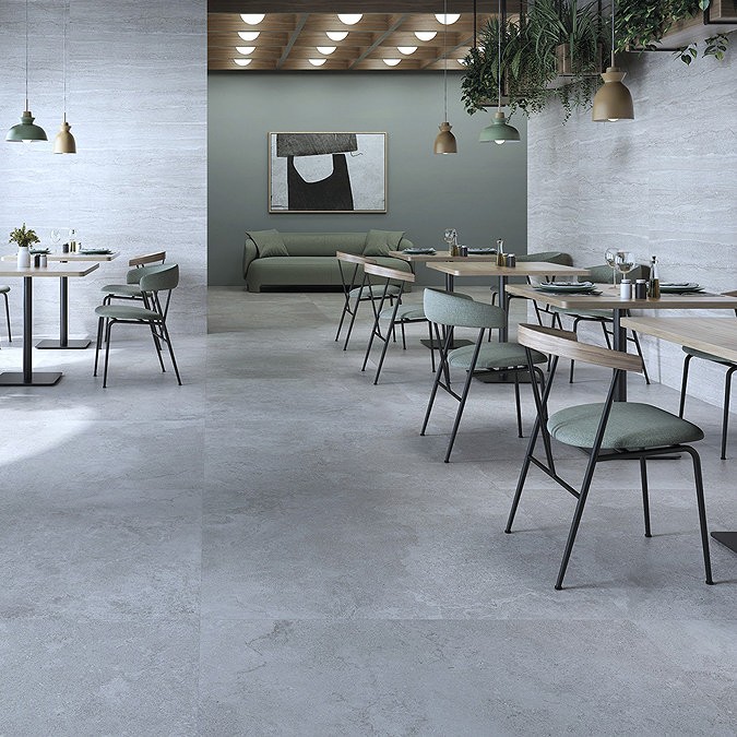 Andrada Dark Grey Stone Effect Wall and Floor Tiles - 900 x 900mm