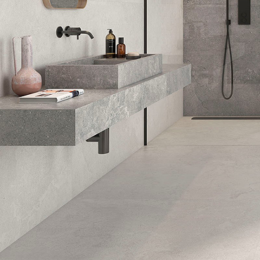 Andrada Light Grey Stone Effect Wall and Floor Tiles - 900 x 900mm