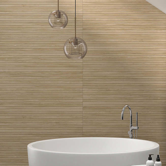 Antero Slatted Wood Effect Wall Tiles - 300 x 600mm