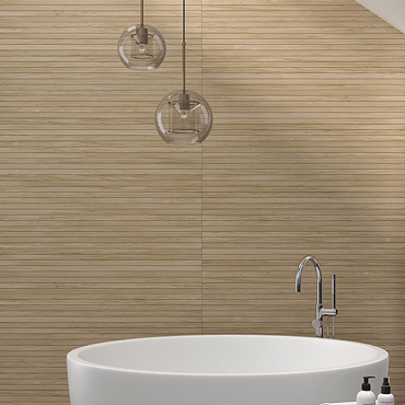 Antero Slatted Wood Effect Wall Tiles - 300 x 600mm