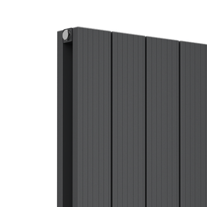 Anthracite Vertical Double Panel Aluminium Radiator 1800 x 372mm (4 Section)