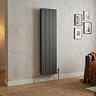 Anthracite Vertical Double Panel Aluminium Radiator 1800 x 372mm (4 Section)