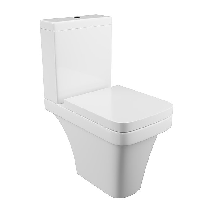 Anzio Square Close Coupled Toilet + Soft Close Seat Feature Large Image