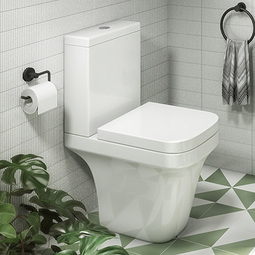 Anzio Square Close Coupled Toilet + Soft Close Seat  Profile Large Image