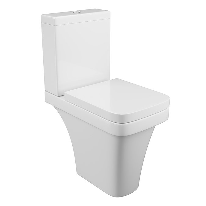 Anzio Designer Square Comfort Height Toilet + Soft Close Seat Large Image