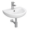 Anzio Round Ceramic Wall Hung Cloakroom Basin (455mm Wide - 1 Tap Hole)  Standard Large Image
