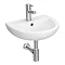 Anzio Round Ceramic Wall Hung Cloakroom Basin (455mm Wide - 1 Tap Hole) Standard Large Image