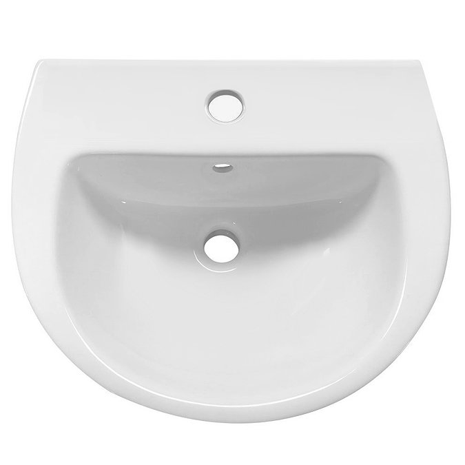 Anzio Round Ceramic Wall Hung Cloakroom Basin (455mm Wide - 1 Tap Hole)  Profile Large Image