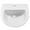Anzio Round Ceramic Wall Hung Cloakroom Basin (455mm Wide - 1 Tap Hole) Profile Large Image