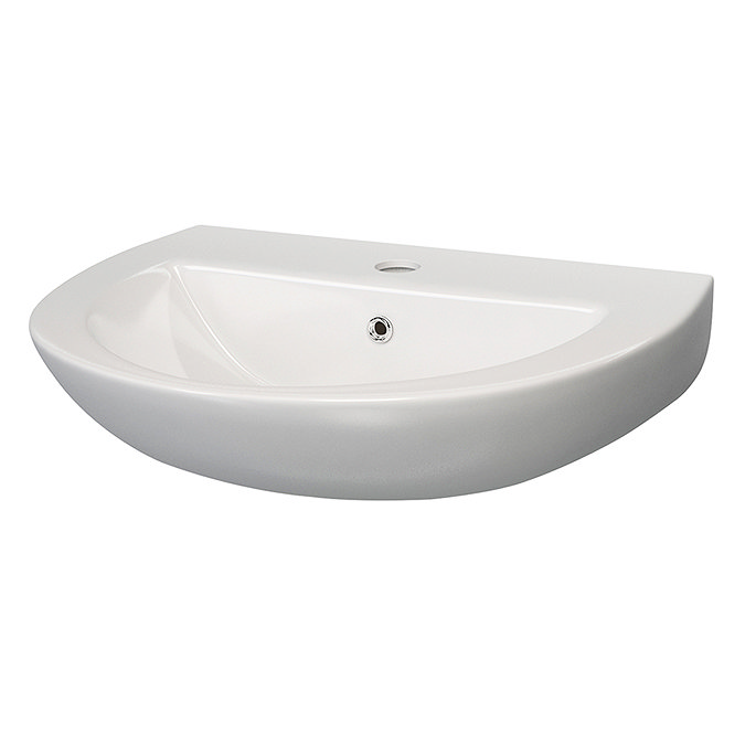 Anzio Round Ceramic Wall Hung Cloakroom Basin (455mm Wide - 1 Tap Hole)  Feature Large Image