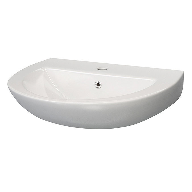 Anzio Round Ceramic Wall Hung Cloakroom Basin (455mm Wide - 1 Tap Hole) Feature Large Image
