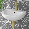 Anzio Round Ceramic Wall Hung Cloakroom Basin (455mm Wide - 1 Tap Hole) Large Image