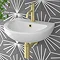 Anzio Round Ceramic Wall Hung Cloakroom Basin (455mm Wide - 1 Tap Hole) Large Image