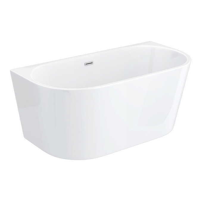 Apollo 1500 x 750mm Small Back To Wall Modern Curved Bath  Profile Large Image