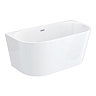 Apollo 1500 x 750mm Small Back To Wall Modern Curved Bath Profile Large Image