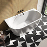 Apollo 1500 x 750mm Small Back To Wall Modern Curved Bath
