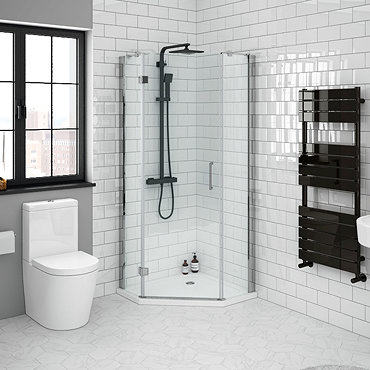 Apollo 800x800mm Frameless Diamond Enclosure (Inc. Tray + Waste)  Profile Large Image