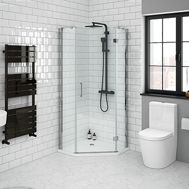 Apollo 900x900mm Frameless Diamond Enclosure (Inc. Tray + Waste)  Profile Large Image