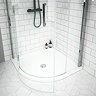 Apollo 900x900mm Frameless Single Door Quadrant Enclosure + Tray  In Bathroom Large Image