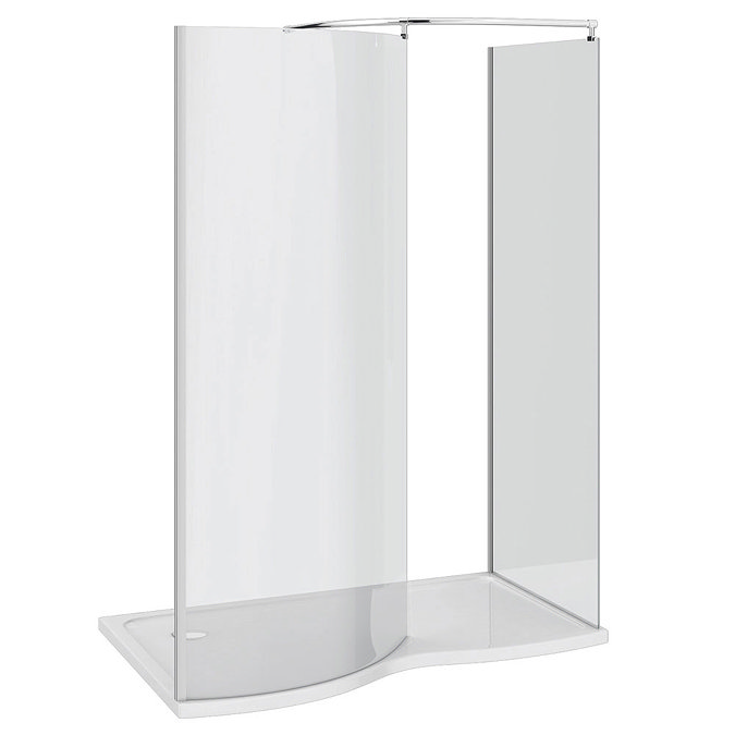 Apollo Curved Frameless Walk-In Enclosure (Inc. Tray + Waste) Feature Large Image