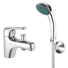 Apollo Modern Single Lever Mono Bath Shower Mixer with Shower Kit Chrome