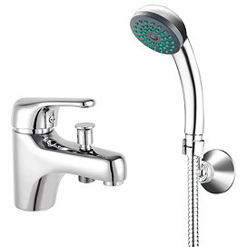 Apollo Modern Single Lever Mono Bath Shower Mixer with Shower Kit Chrome