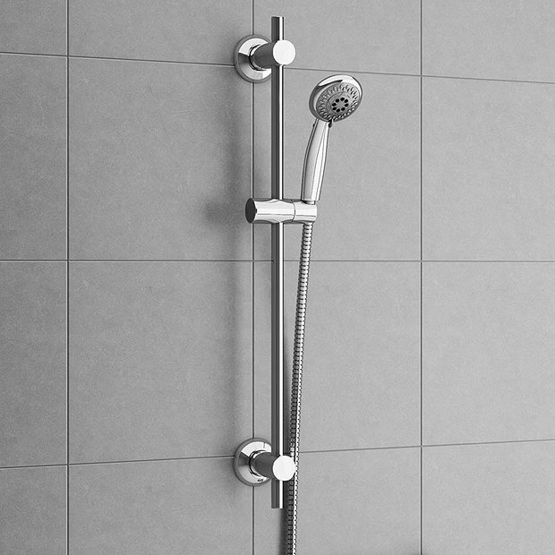 Apollo Wall Mounted Thermostatic Bath Shower Mixer + Slider Rail Kit  Feature Large Image