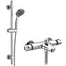 Apollo Wall Mounted Thermostatic Bath Shower Mixer + Slider Rail Kit Large Image