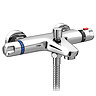 Apollo Wall Mounted Thermostatic Bath Shower Mixer with 3-Spray Slide Rail Kit