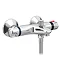 Apollo Wall Mounted Thermostatic Bottom Outlet Bath Shower Mixer - Chrome Large Image