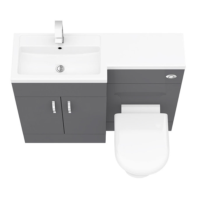 Apollo2 1100mm Gloss Grey Combination Furniture Pack (Excludes Pan + Cistern)  Standard Large Image