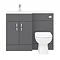 Apollo2 1100mm Gloss Grey Combination Furniture Pack (Excludes Pan + Cistern)  In Bathroom Large Ima