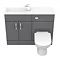 Apollo2 1100mm Gloss Grey Slimline Combination Furniture Pack (Excludes Pan + Cistern)  Standard Lar