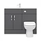 Apollo2 1100mm Gloss Grey Slimline Combination Furniture Pack (Excludes Pan + Cistern)  In Bathroom 