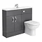 Apollo2 1100mm Gloss Grey Slimline Combination Furniture Pack (Excludes Pan + Cistern)  Feature Larg