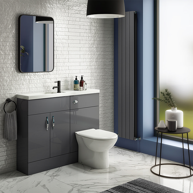 Apollo2 1100mm Gloss Grey Slimline Combination Furniture Pack (Excludes ...