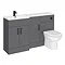 Apollo2 1500 Gloss Grey Combination Furniture Pack (excl. Pan + Cistern) w. Matt Black Handles  Stan