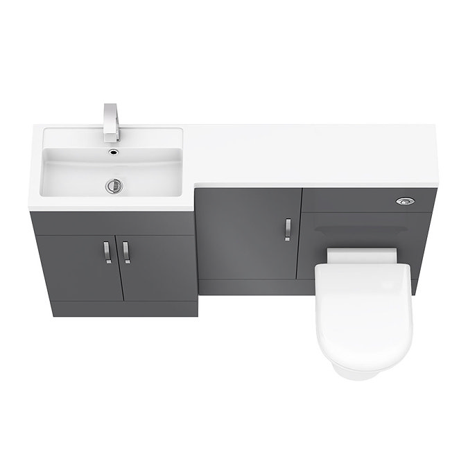 Apollo2 1500mm Gloss Grey Combination Furniture Pack (Excludes Pan + Cistern)  Standard Large Image