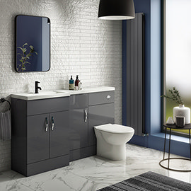 Apollo2 1500mm Gloss Grey Combination Furniture Pack (Excludes Pan + Cistern) Medium Image